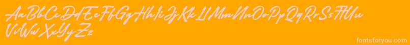 Adelina Camarie Font – Pink Fonts on Orange Background
