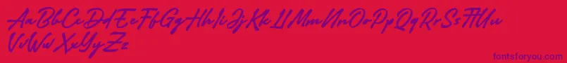 Adelina Camarie Font – Purple Fonts on Red Background