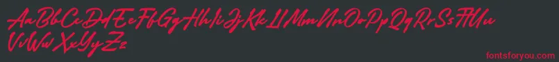 Adelina Camarie Font – Red Fonts on Black Background