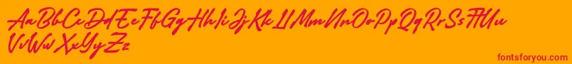 Adelina Camarie Font – Red Fonts on Orange Background
