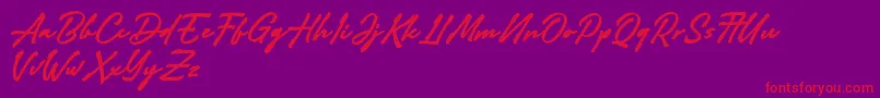 Adelina Camarie Font – Red Fonts on Purple Background