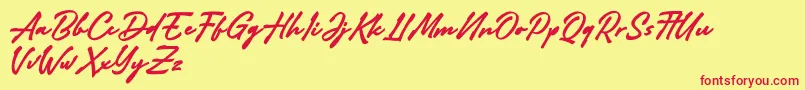 Adelina Camarie Font – Red Fonts on Yellow Background