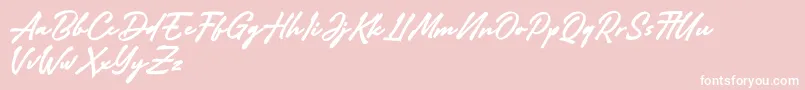 Adelina Camarie-fontti – valkoiset fontit vaaleanpunaisella taustalla