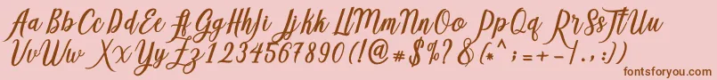 Adeline Font – Brown Fonts on Pink Background