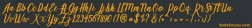 Adeline Font – Orange Fonts on Black Background