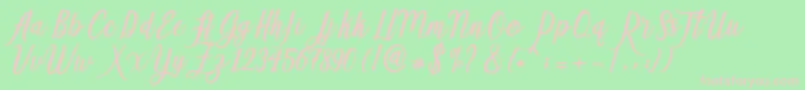 Adeline Font – Pink Fonts on Green Background