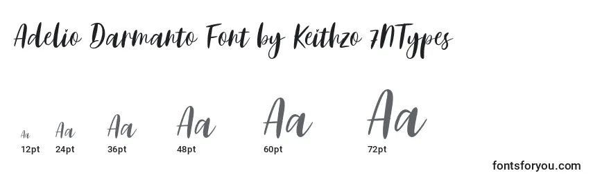 Größen der Schriftart Adelio Darmanto Font by Keithzo 7NTypes