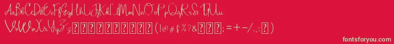 Adellina Font – Green Fonts on Red Background