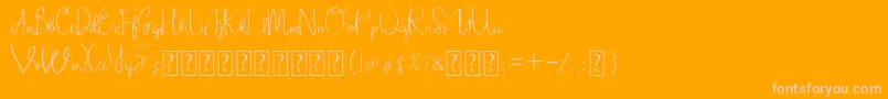 Adellina-Schriftart – Rosa Schriften auf orangefarbenem Hintergrund