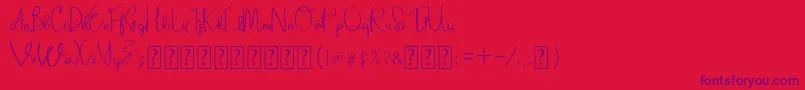 Adellina Font – Purple Fonts on Red Background