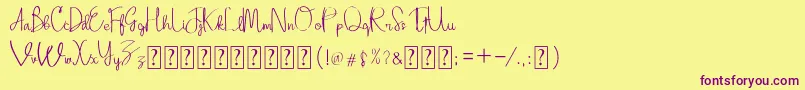 Adellina Font – Purple Fonts on Yellow Background
