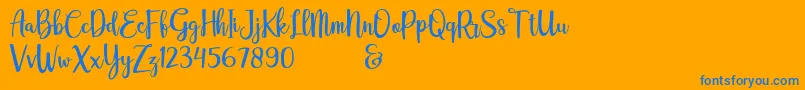 adelline personal use only-Schriftart – Blaue Schriften auf orangefarbenem Hintergrund