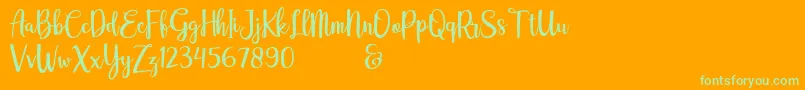 adelline personal use only-Schriftart – Grüne Schriften auf orangefarbenem Hintergrund