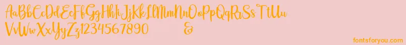 adelline personal use only-Schriftart – Orangefarbene Schriften auf rosa Hintergrund