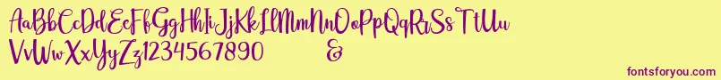 adelline personal use only Font – Purple Fonts on Yellow Background
