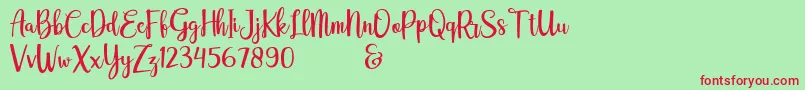 adelline personal use only Font – Red Fonts on Green Background