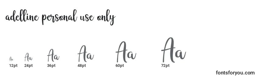 Adelline personal use only Font Sizes