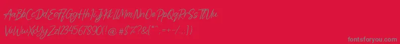 Adelliya Font – Gray Fonts on Red Background