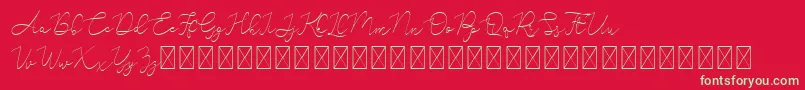Adelya Font – Green Fonts on Red Background