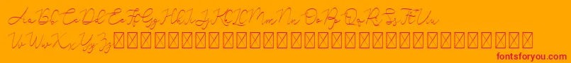 Adelya Font – Red Fonts on Orange Background