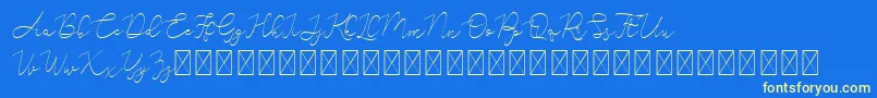 Adelya Font – Yellow Fonts on Blue Background