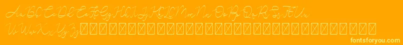 Adelya Font – Yellow Fonts on Orange Background