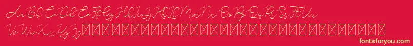 Adelya Font – Yellow Fonts on Red Background
