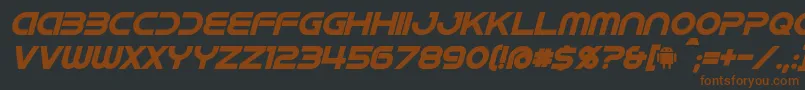 IdroidBoldItalic-fontti – ruskeat fontit mustalla taustalla