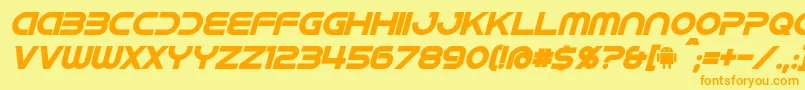 IdroidBoldItalic Font – Orange Fonts on Yellow Background