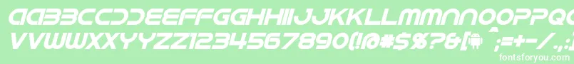 フォントIdroidBoldItalic – 緑の背景に白い文字