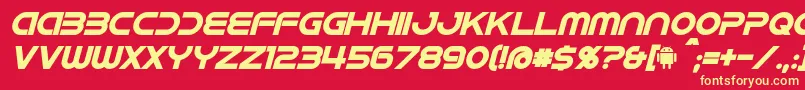 IdroidBoldItalic Font – Yellow Fonts on Red Background