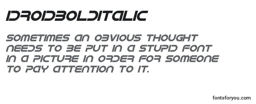 Przegląd czcionki IdroidBoldItalic