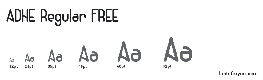 ADHE Regular FREE Font Sizes