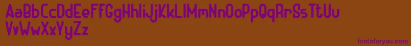 ADHE SANS Bold FREEフォントについての詳細 フォントADHE SANS Bold FREE – 紫色のフォント、茶色の背景