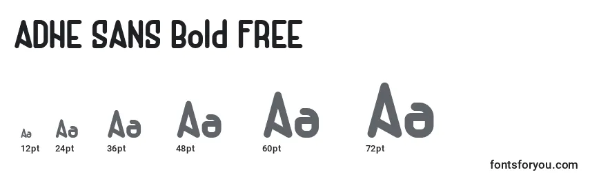 Größen der Schriftart ADHE SANS Bold FREE (118753)