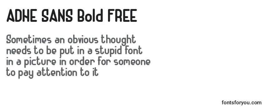 ADHE SANS Bold FREE (118753) フォントのレビュー