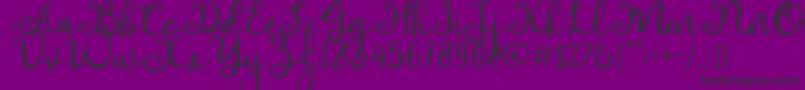 adhellita-Schriftart – Schwarze Schriften auf violettem Hintergrund