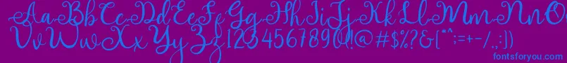 adhellita Font – Blue Fonts on Purple Background