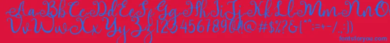 adhellita Font – Blue Fonts on Red Background