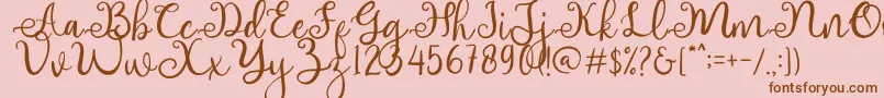 adhellita Font – Brown Fonts on Pink Background