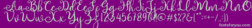 adhellita Font – Green Fonts on Purple Background