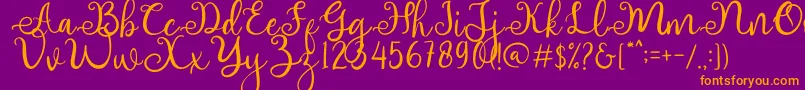 adhellita Font – Orange Fonts on Purple Background