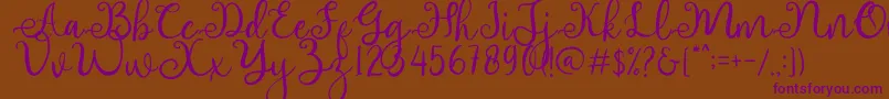 adhellita Font – Purple Fonts on Brown Background