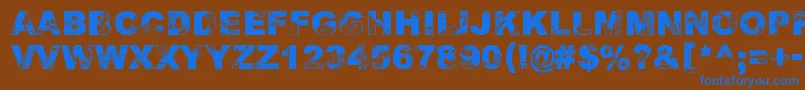 Adieresis, Odieresis  Aring 2 Font – Blue Fonts on Brown Background