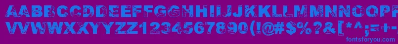 Adieresis, Odieresis  Aring 2 Font – Blue Fonts on Purple Background