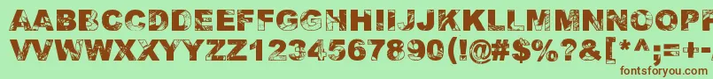 Adieresis, Odieresis  Aring 2 Font – Brown Fonts on Green Background