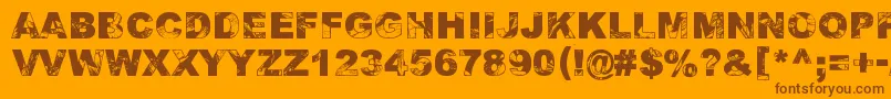 Adieresis, Odieresis  Aring 2 Font – Brown Fonts on Orange Background