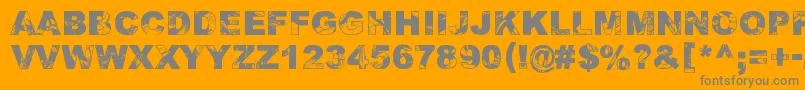 Adieresis, Odieresis  Aring 2-Schriftart – Graue Schriften auf orangefarbenem Hintergrund