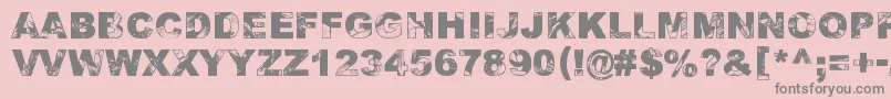 Adieresis, Odieresis  Aring 2 Font – Gray Fonts on Pink Background