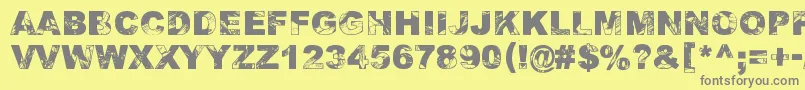 Weitere Informationen zur Adieresis, Odieresis Aring 2-Schriftart Adieresis, Odieresis Aring 2-Schriftart – Graue Schriften auf gelbem Hintergrund